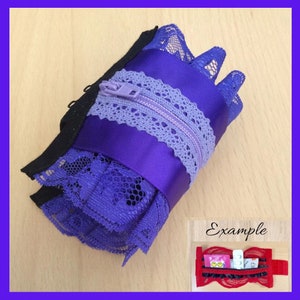Monedero morado con bolsillo con cremallera oculta, accesorio para vestido de fiesta, monedero de seguridad, escondite secreto