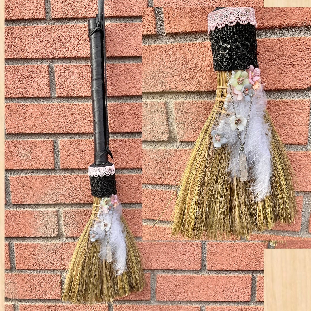 Standing Witches Broom Porch Decor DIY Wood Blanks for Crafting 