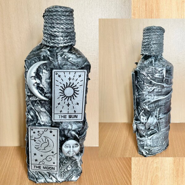 Mixed Media Art Bottles Etsy