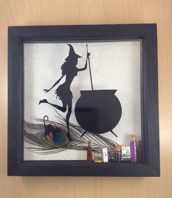 Witch Home Wall Decoration Shadow Box Frame Wiccan Cauldron Etsy