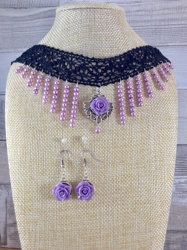 Choker Ladies Choker Earrings Jewellery set Handmade Etsy
