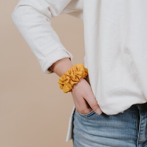 Yellow Chiffon Hair Scrunchie Luxury Scrunchies Homemade Scrunchies Spring Accessory Large Scrunchies image 4