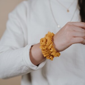 Yellow Chiffon Hair Scrunchie Luxury Scrunchies Homemade Scrunchies Spring Accessory Large Scrunchies image 5