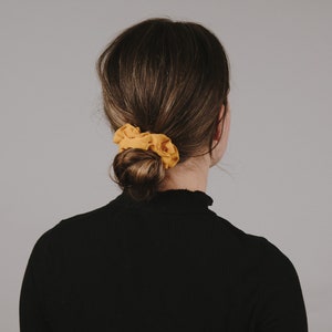 Yellow Chiffon Hair Scrunchie Luxury Scrunchies Homemade Scrunchies Spring Accessory Large Scrunchies image 3