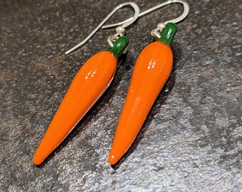 Glass Carrot Earrings