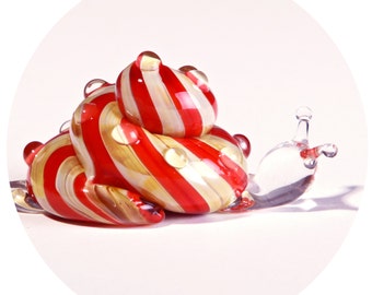 Striped Glass Snail Figurine