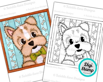 New Puppy, Digi Stamp - Instant Download