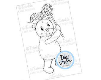 Catch A Falling Star, Teddy Bear - Digi Stamp