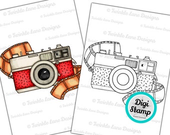 Vintage Camera, Digi Stamp - Instant Download