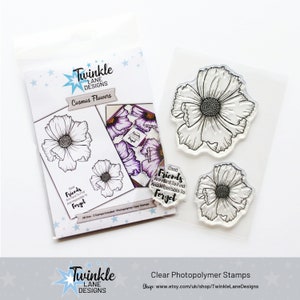 Cosmos, Flower Stamp, Clear Stamps image 1