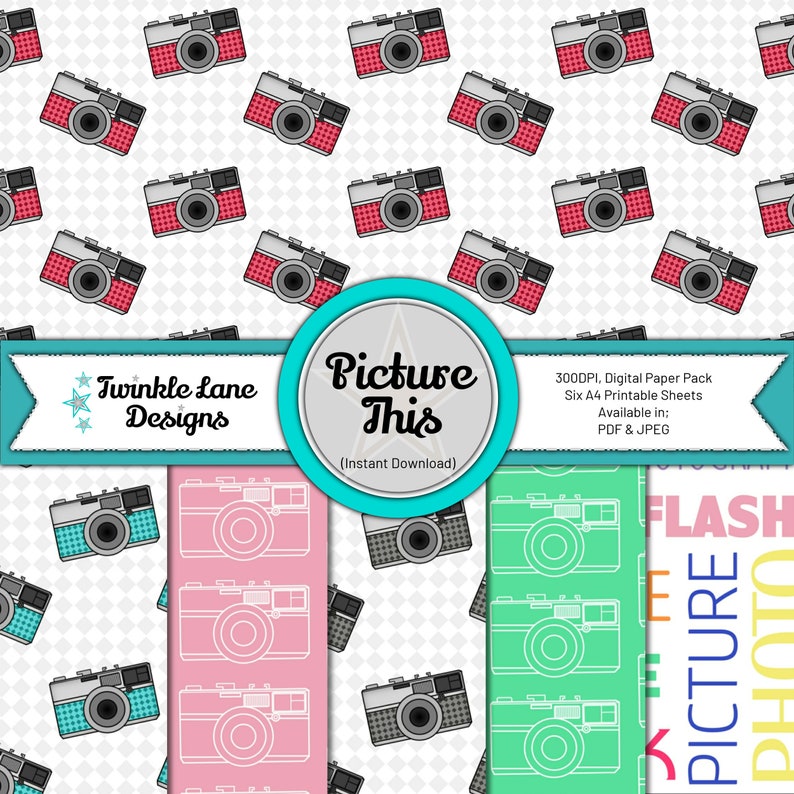 Picture This Photography Digital Paper Instant Download image 0