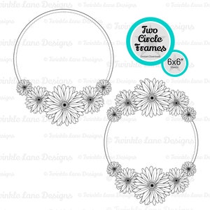 Daisy Floral Frames, SVG Frames Instant Download image 4