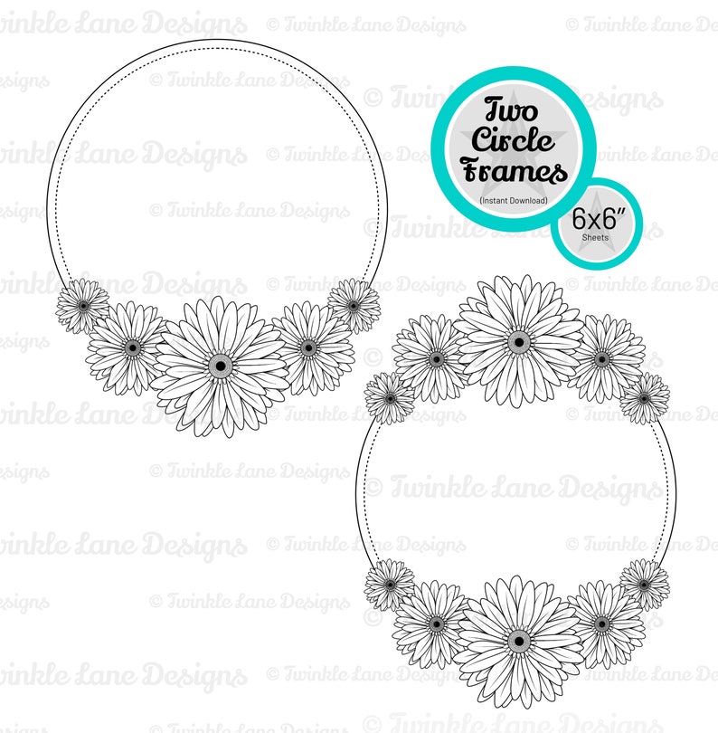 Daisy Floral Frames, SVG Frames Instant Download image 4