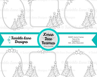 Christmas Tree, SVG Frames - Instant Download