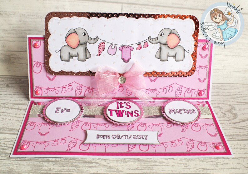 Digi Stamp Cute Baby Elephants Instant Download