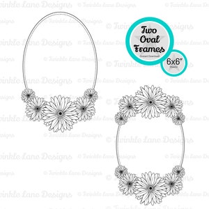 Daisy Floral Frames, SVG Frames Instant Download image 2