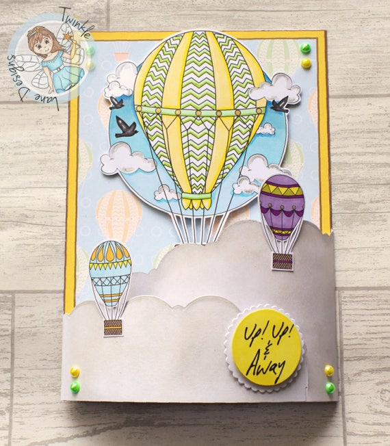 31 images 300 dpi Hot Air Balloon Digital Stamps