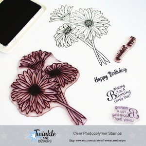 Gerbera Daisy, Flower Stamp, Clear Stamps image 3