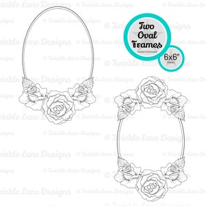 Rose Flower Frames, SVG Frames Instant Download image 2