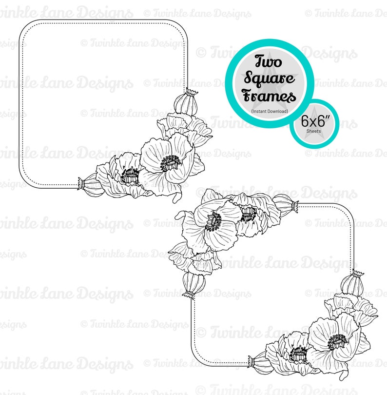 Poppy Frames SVG Instant Download image 3