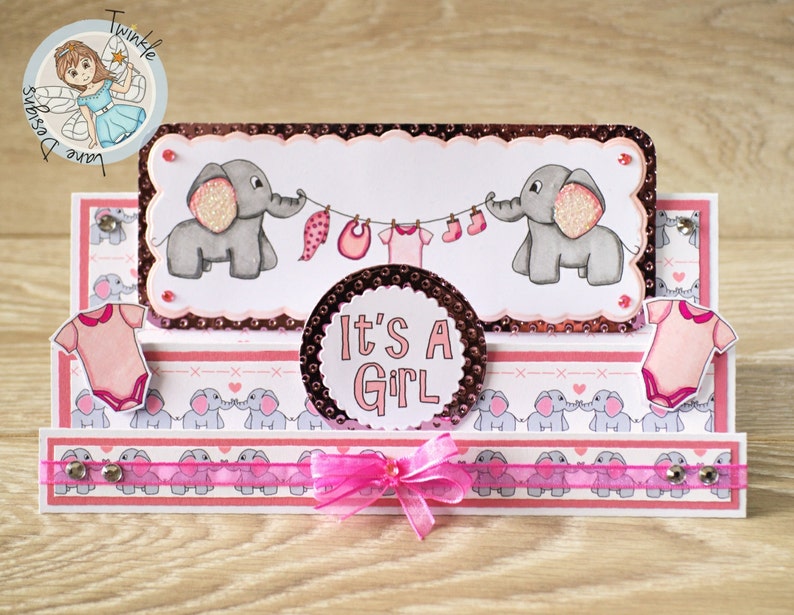 Digi Stamp Cute Baby Elephants Instant Download