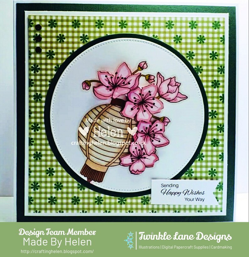 Digi Stamp Instant Download Cherry Blossom