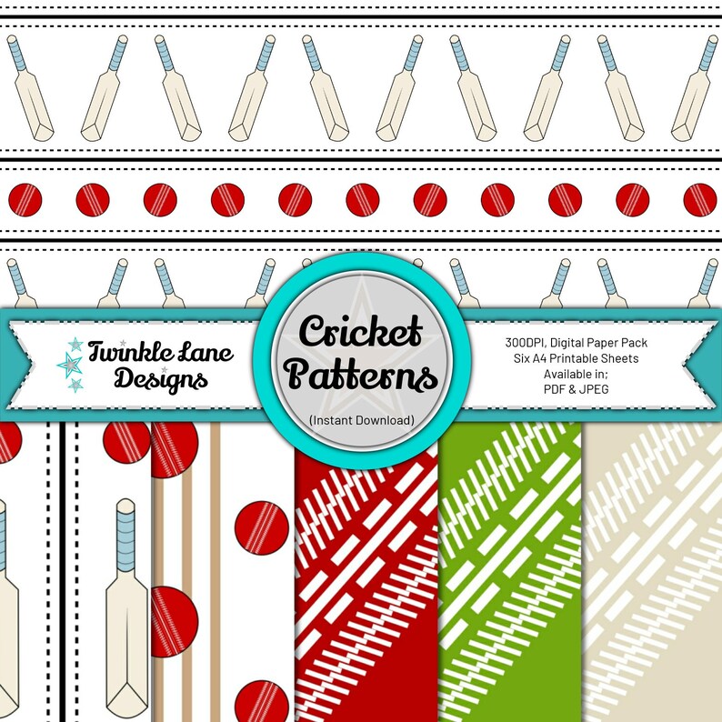 Cricket Patterns Digital Papers Instant Download Etsy