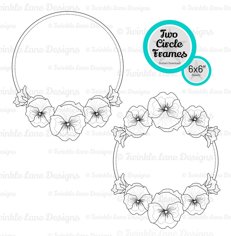 Pansy Flower Frames, SVG Frames Instant Download image 4