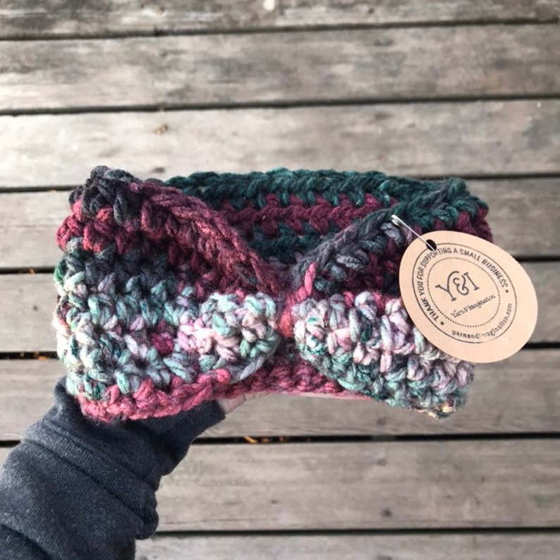 Crochet Ear Warmer Crochet Bow Headband Gift for her headband Winter Accessory