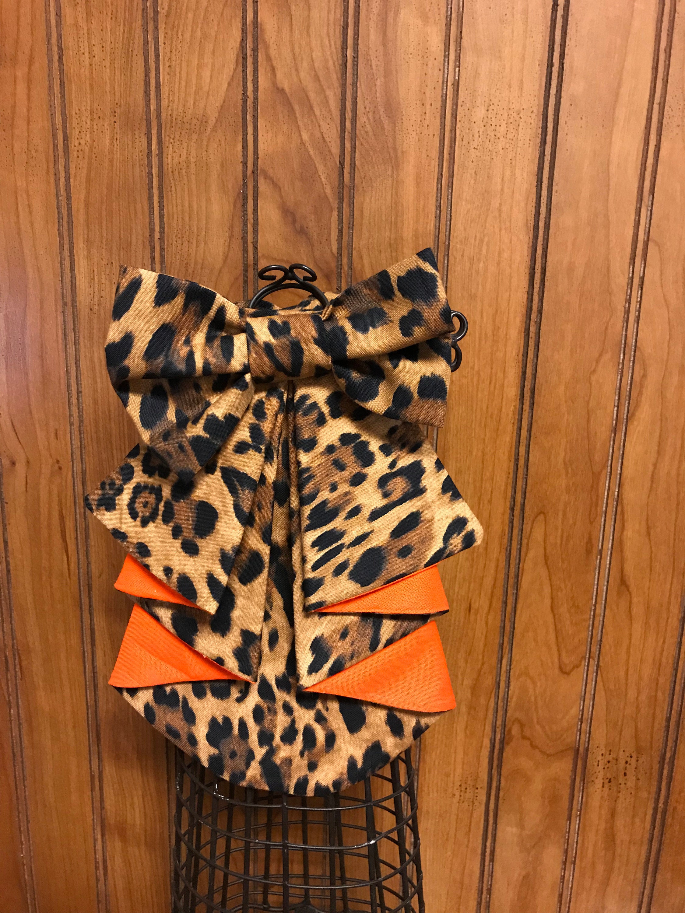 Leopard Print Jabot Bow Tie Etsy UK