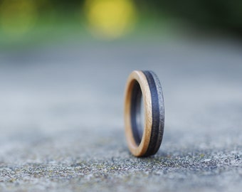 skateboard recycled wood ring