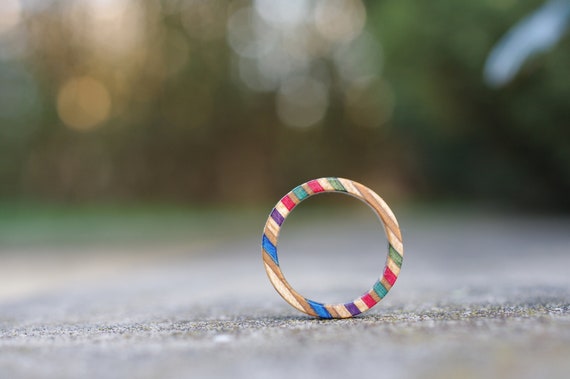 Bague En Bois Pour Skateboard – Neuf Avec étiquettes, Style Naturel