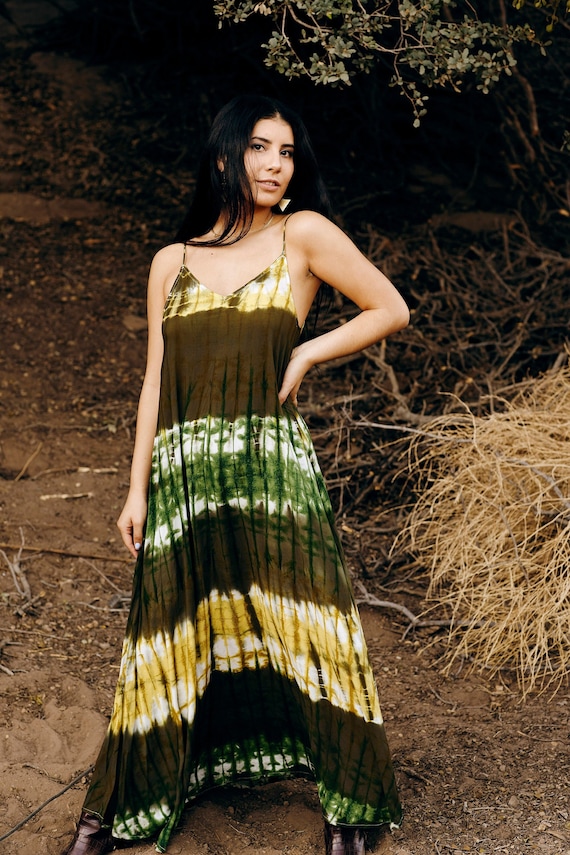 Green Tie Dye Dress - image 1