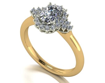 2.60Ct Oval Cut Celebrity Blake Lively Inspired Engagement Ring 10K Gold Finish