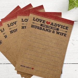 Rustic Wedding Advice Cards: Brown Kraft Guest Book Alternative (Pack of 25)