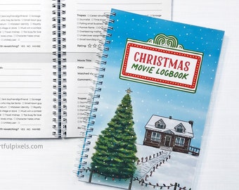 Christmas Movie Logbook Journal, Fun Christmas Gifts, Holiday Movie Review Book, Cheesy Christmas Movie Tracker Notebook, Rate Movie Diary