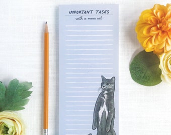 Funny Cat Notepad, Dilute Tortoiseshell Cat Notepad, Cat Lover Gift, Meerkat, Muted Tortie, Cat Mom To-Do List, Grocery List, Office Notepad