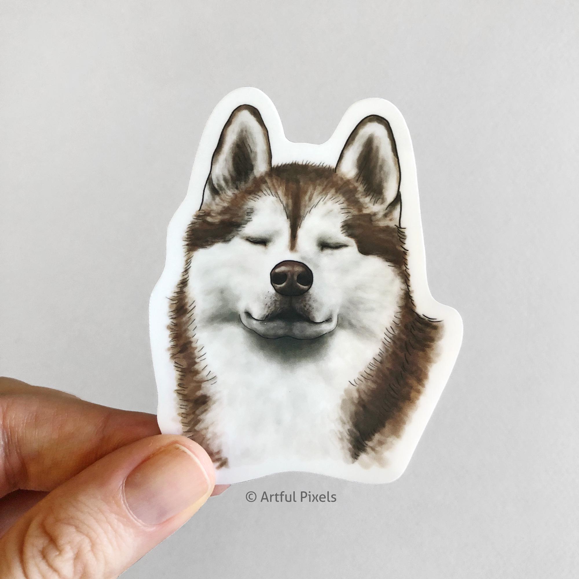 Siberian Husky Sticker: Hand-drawn Dog Art, Matte Finish 3