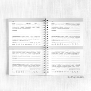 Reading Journal Book Log for Tracking and Reviews, Handmade Illustrated Book Lover Gift, 5.5x8.5" image 3