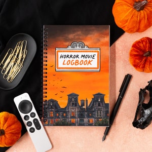 Horror Movie Logbook, Scary Movie Night, Halloween Notebook, Horror Movie Lover Gifts, Slasher Film Review Journal, Hand-drawn Art 5.5x8.5&quot;