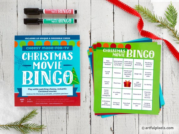 Made for TV Christmas Movie Bingo 10 Reusable Cards. Watch - Etsy