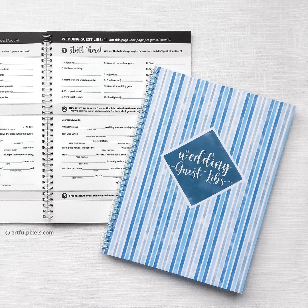 Guest Libs Wedding Guestbook Fill in the Blanks Fun Etsy