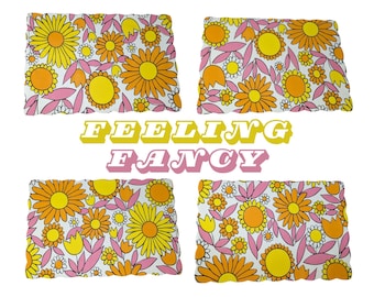 1970s Groovy Flowers Mod Vinyl Placemats SET 4 NOS Authentic 70s Kitchen