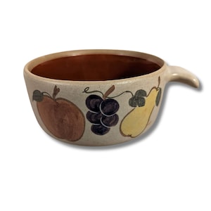 Vintage Drip Glaze Soup Crock: 1970s Stoneware Pottery Mug