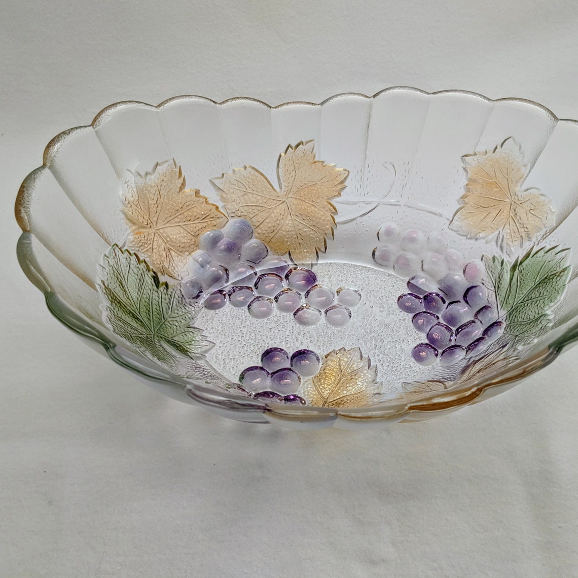 Mikasa Glass Fruit Bowl Multi colores Vintage Oval Grapes Etsy