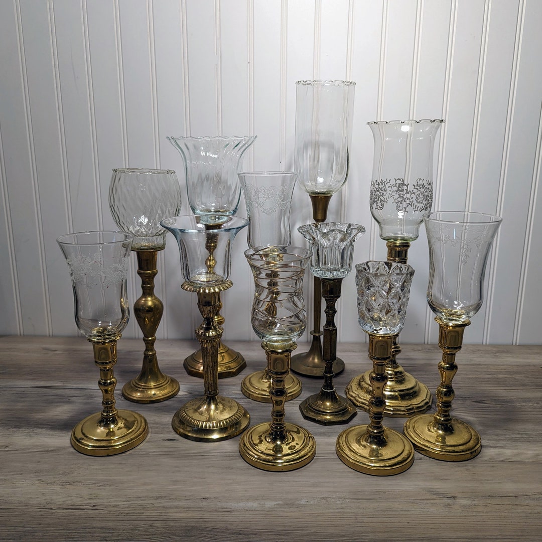 Vintage Glass Votive Holders, Wall Sconce or Candlestick Accents, 1960