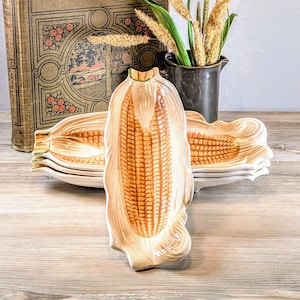 Vintage Corn on the Cob Dishes: SET 4, Ceramic