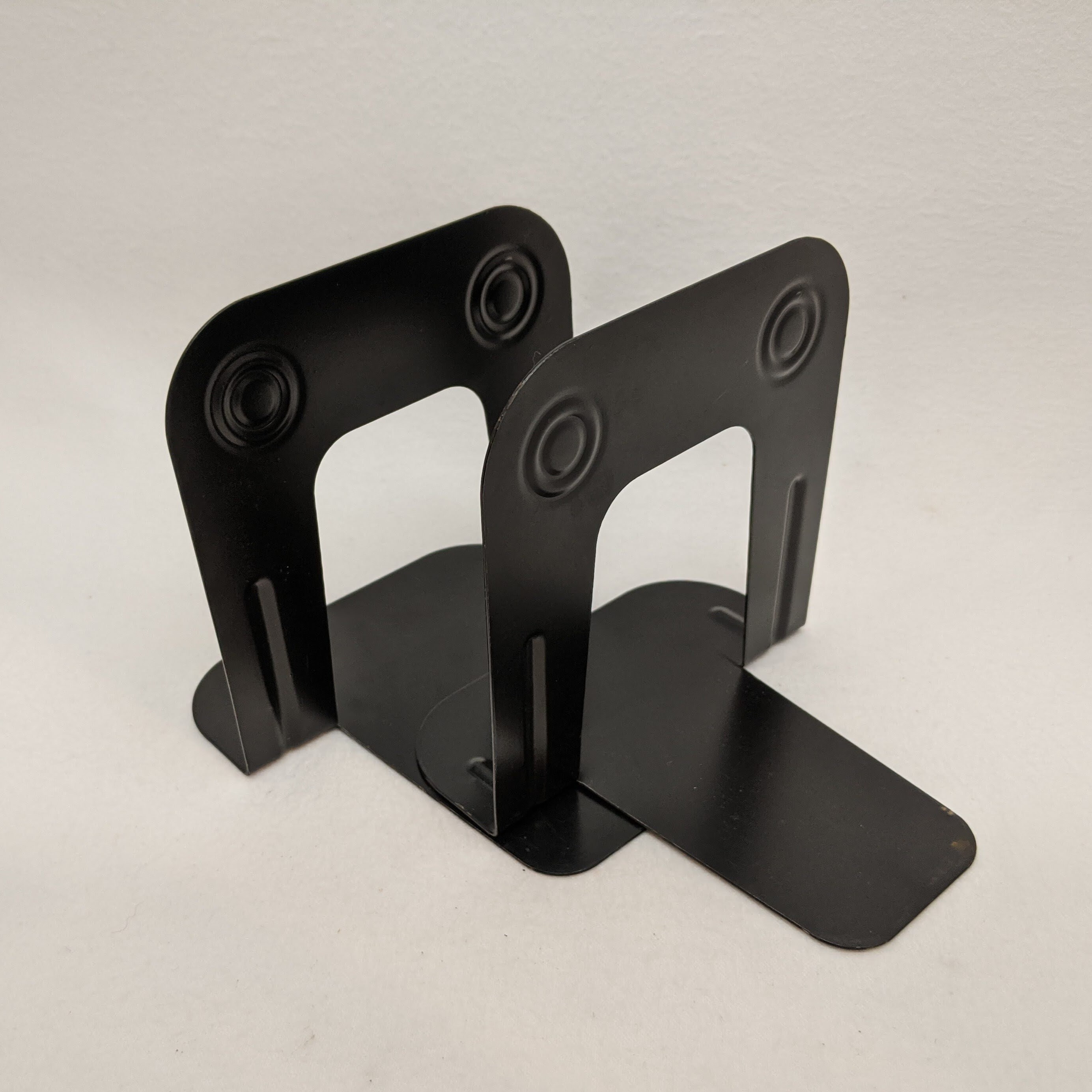 Black Metal Bookends Industrial Utility Bookends Mid Century Etsy