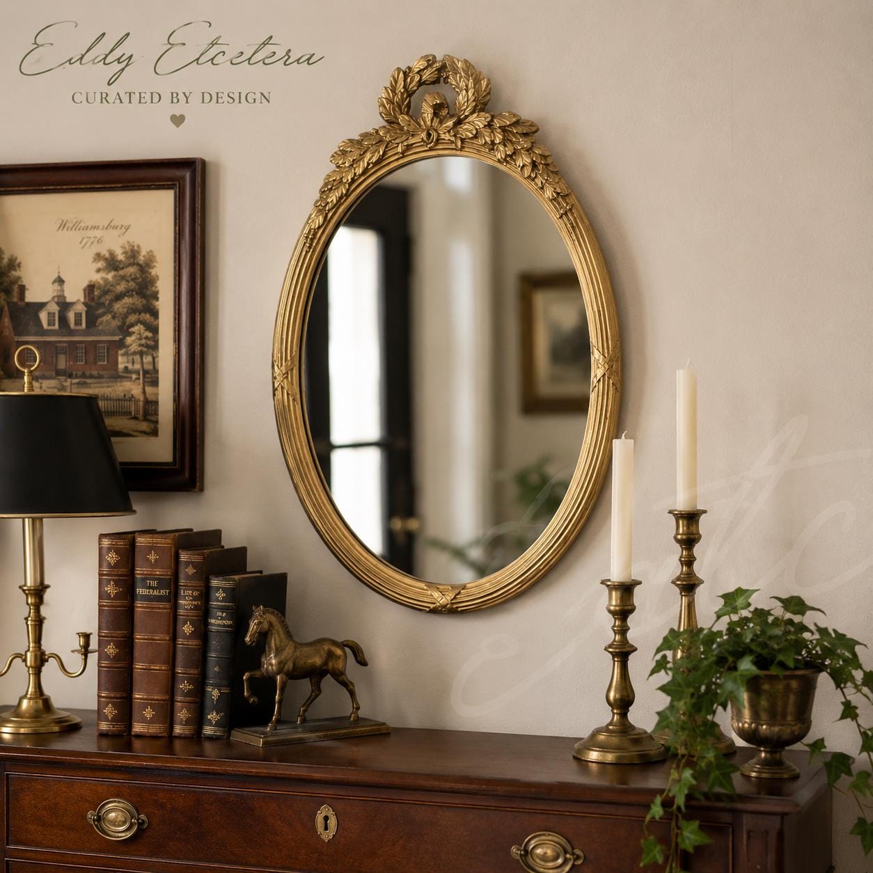 Ethan Allen Oval Mirror - Etsy