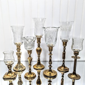 Vintage Glass Pegged Votive Holders to use with Wall Sconces or Candlesticks, 1960s - 1980s, gr3